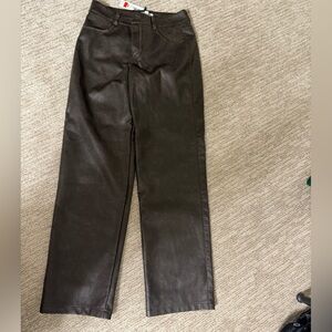 NWT Garage faux leather straight pant. Size 5